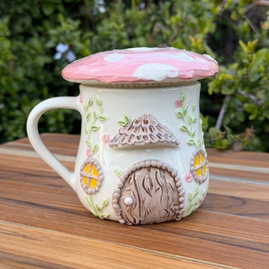 Mushroom Lid Mug - Pink