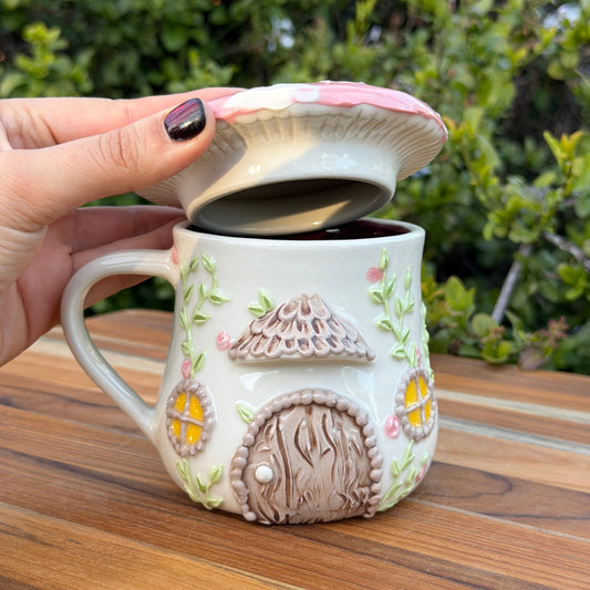 Mushroom Lid Mug - Pink