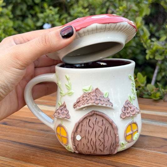 Mushroom Lid Mug - Dark Orange